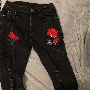 Rose black and grey pants